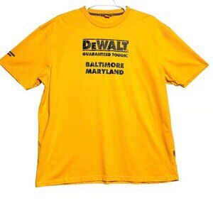 Dewalt T-Shirt Mens 2XL Yellow Cotton Blend Short Sleeve Baltimore Graphic